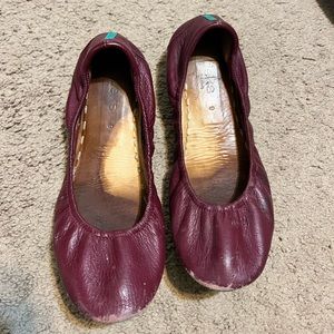 Used condition maroon Tieks size 9